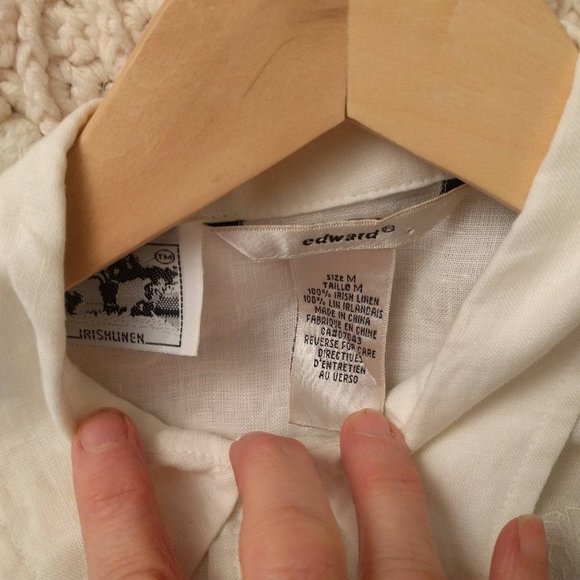 Irish Linen Tonal Embroidered Blouse - Picture 3 of 3